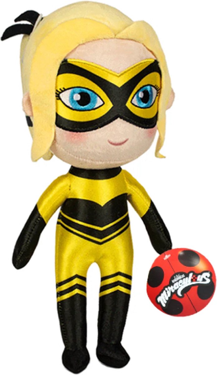 Queen Bee – Miraculous Ladybug Pluche Knuffel 30 cm {Cat Noir, Tikki, Plagg, Lady Bug, Nooroo | Speelgoed Knuffeldier Knuffelpop voor kinderen jongens meisjes | Kat Cat Plush Toy | Miraculous: Tales of Ladybug & Cat Noir}